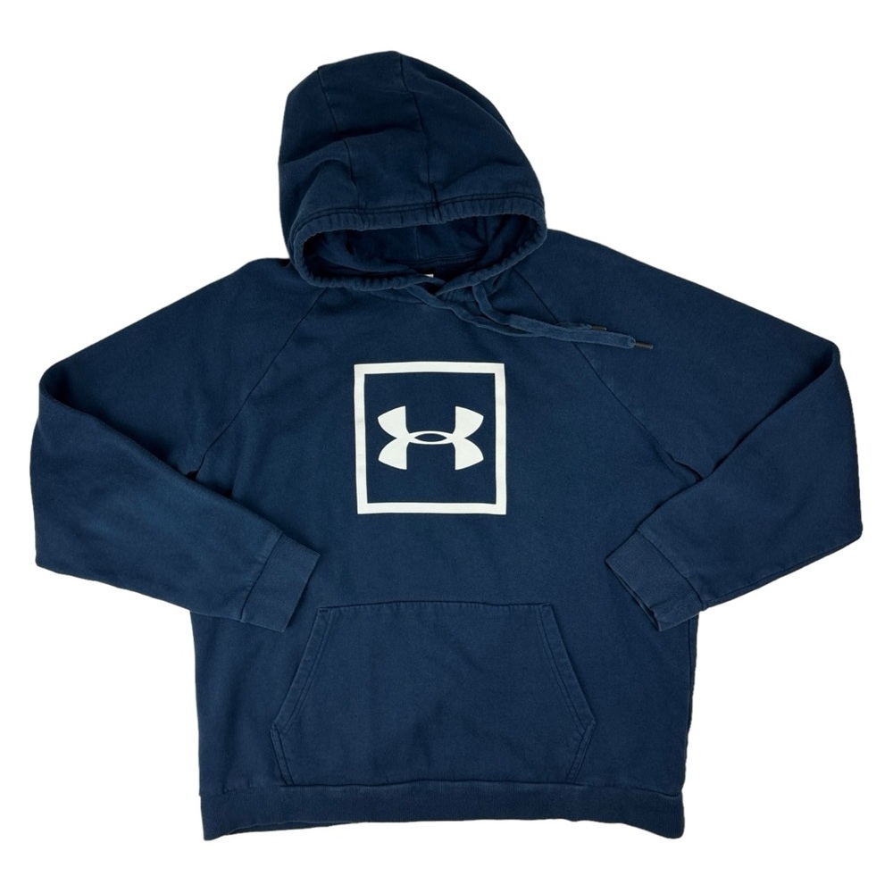 Under Armour Men's XL Hoodie Pullover Sweatshirt Navy Blue Large Chest Logo